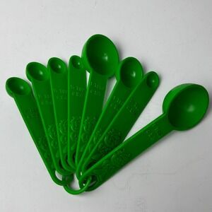 Vintage 1991 Pillsbury Doughboy Green Measuring Spoons Set Retro Kitchen Decor